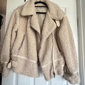 Women's Cream Sherpa Jacket